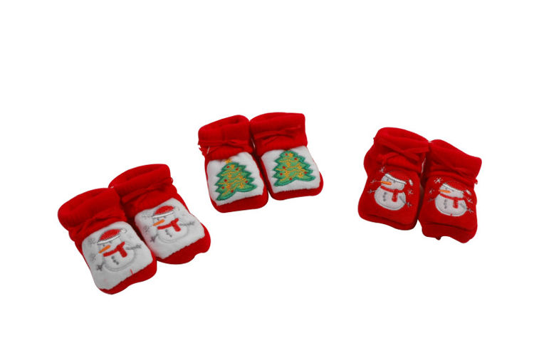 Picture of 68055 CHRISTMAS BABY SOCKS ( 0-6 MONTHS )